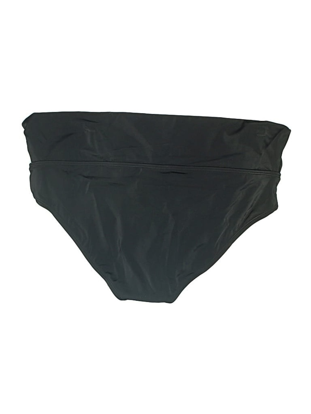 Catalina Black Fold-Over High Waist Bathing Suit Bottom